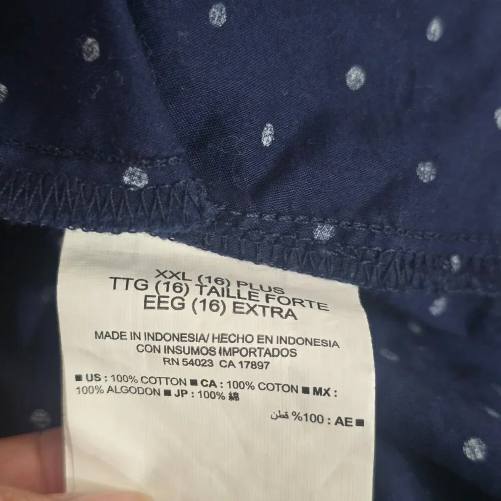 Old Navy Polka Dot Romper Girls Size XXL 16 Blue Button Tie Waist Sleeveless